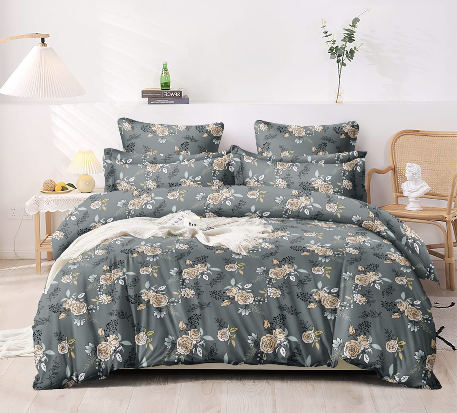 Lysha Glace Cotton Bedsheet with Pillow Cover Set | Glace Cotton Fabric