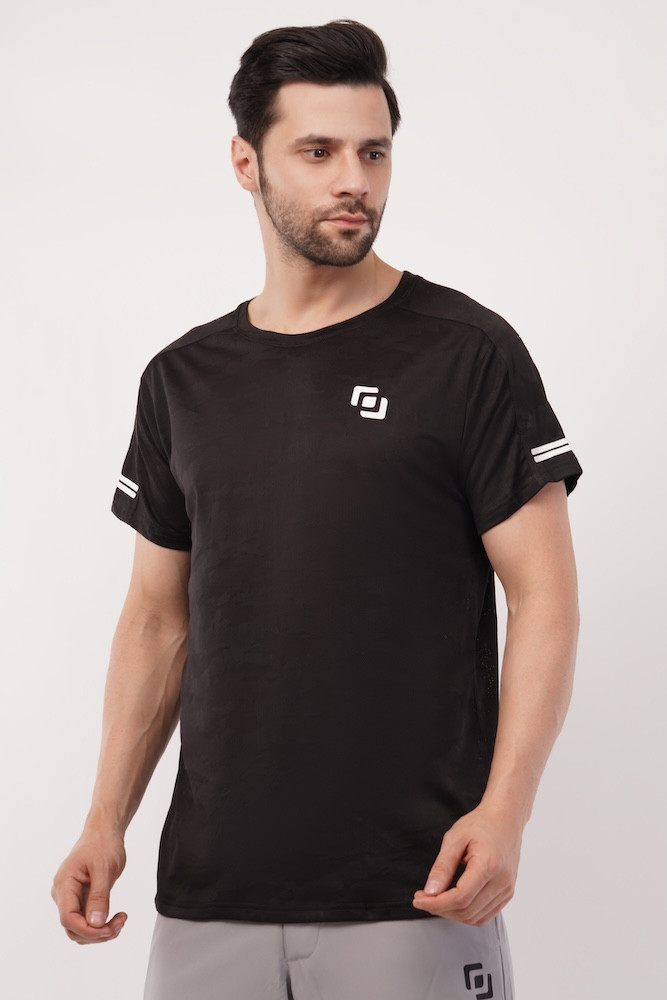 Half Sleeve Round Neck Print With 2 Way Lycra T-Shirt | Summer Wear | Light Weight | Smart Look | T - Shirt