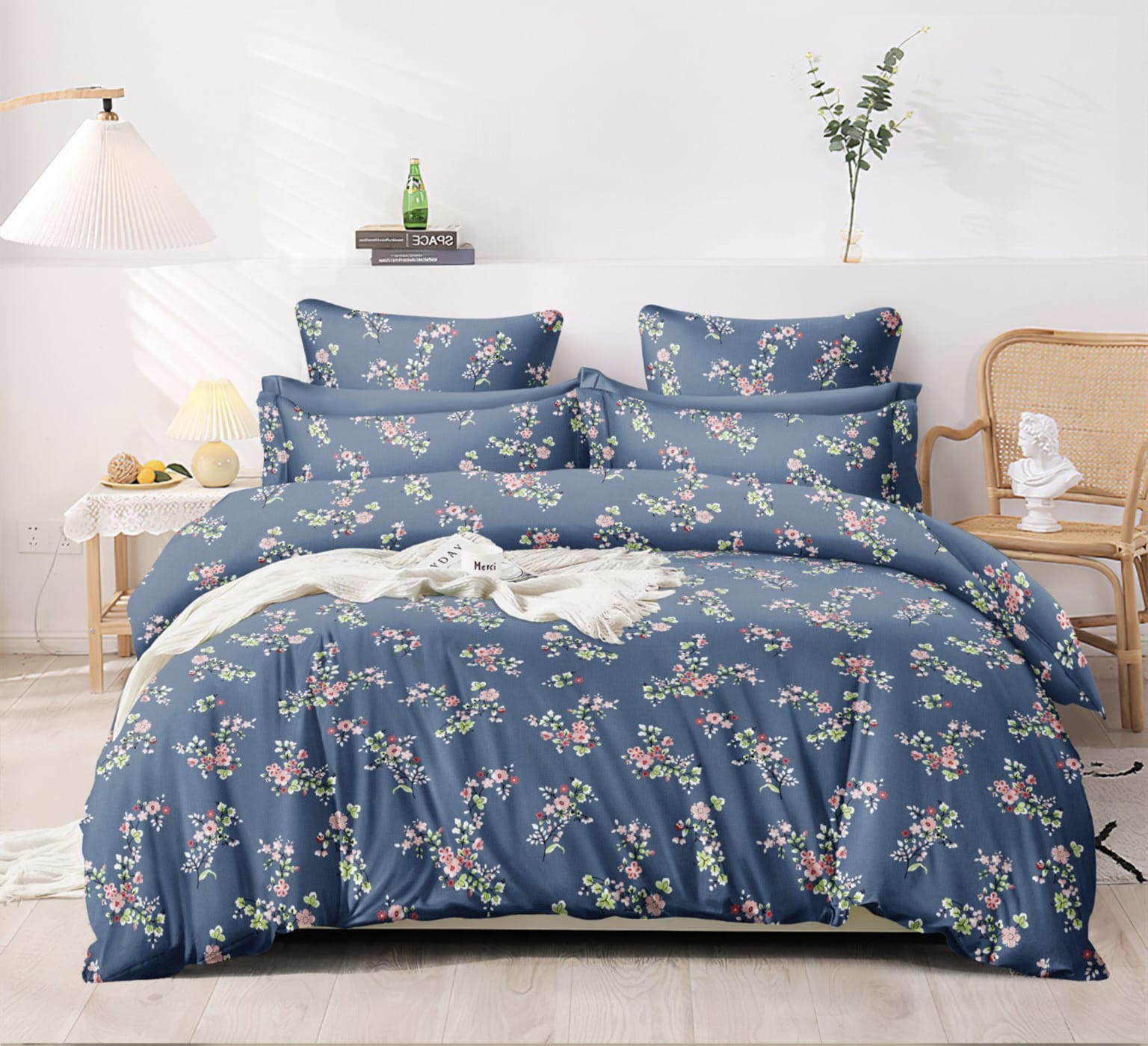 Lysha Glace Cotton Bedsheet with Pillow Cover Set | Glace Cotton Fabric