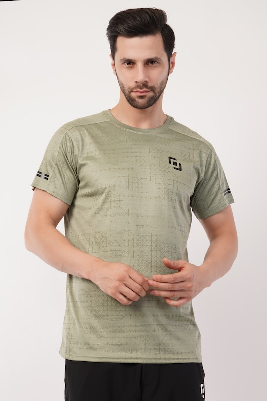 Half Sleeve Round Neck Print With 1 Way Lycra T-Shirt | Summer Wear | Light Weight | Smart Look | Stylish Design | T - Shirt