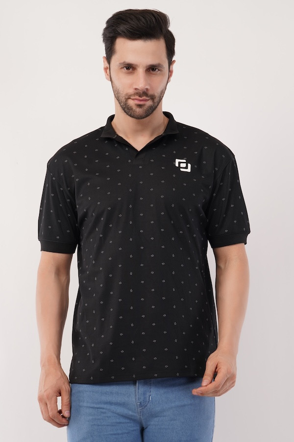 Men's Classic Polo Print T-Shirt | Half Sleeve Polo T-Shirt For Daily Use Casual Wear