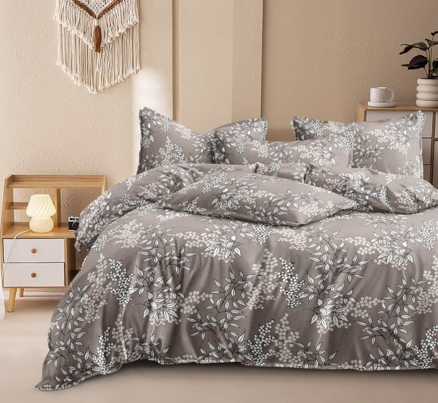 Lysha Glace Cotton Bedsheet with Pillow Cover Set | Glace Cotton Fabric