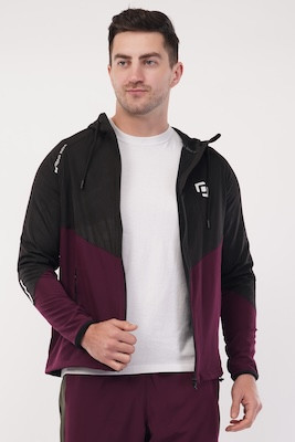 NS Dry Fit Regular Hoodie Upper With Soft Linner Fabric Inside | 2 Color Combination | Latest Design | Regular Wear | Upper | Hoodie | Black Print - Meroon