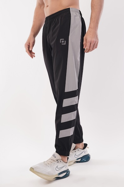 NS Narrow Bottom Straight Fit Sports Lower | Running, Gym Sports Lower, Multipurpose, Regular Fit, Summer Track Pants, Night Trouser, Mens & Boys Lower | Black - Light Grey