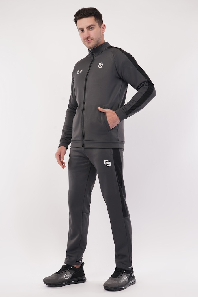 Flex Fit Men's Wear Track Suit with Swift Motion | Trenddy, Durable, With Zipper | Comfort | Regular Wear | Outdoor Wear | Sports Wear | Gym | Combo Men & Boy | Dark Grey