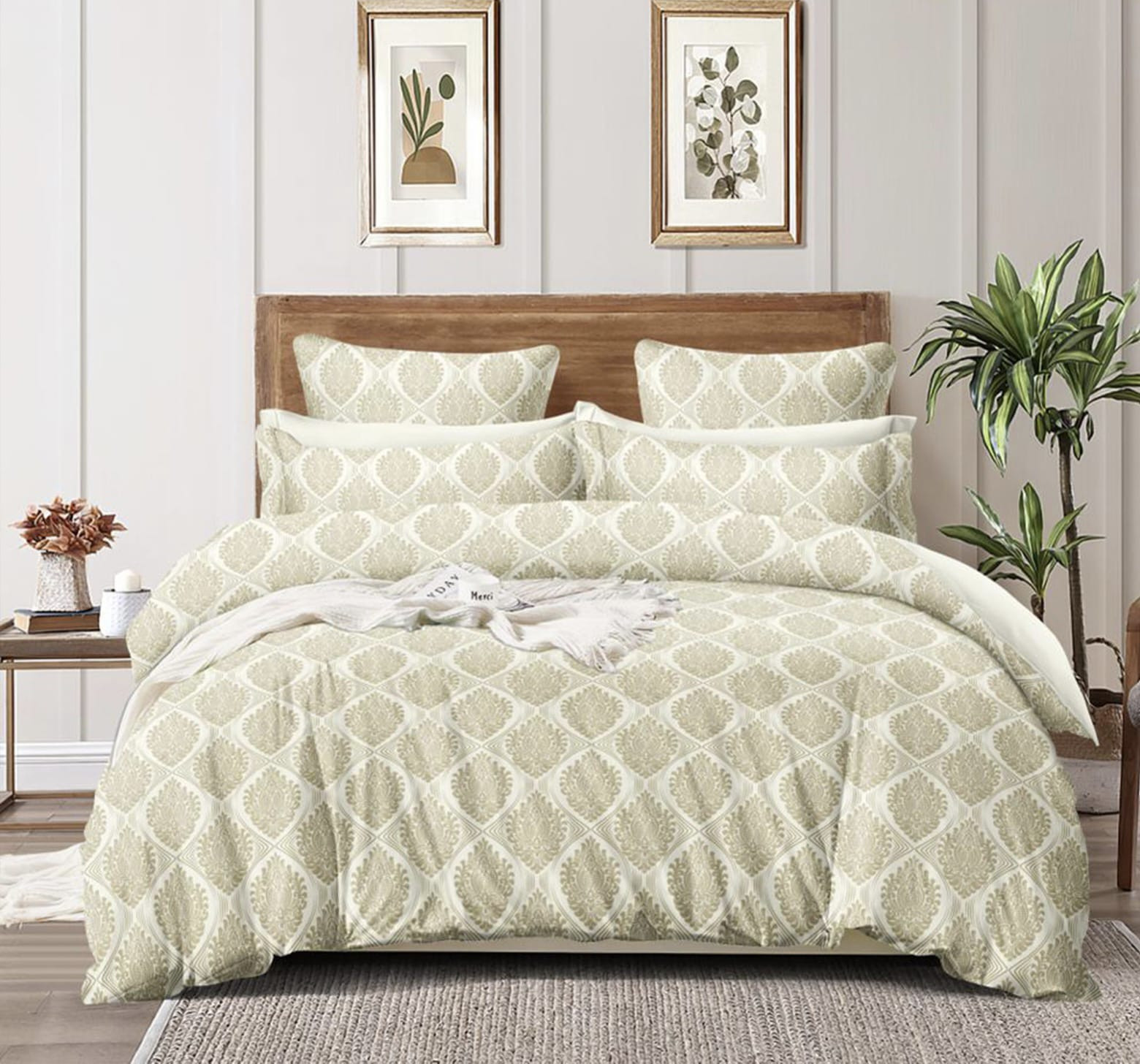 Lysha Glace Cotton Bedsheet with Pillow Cover Set | Glace Cotton Fabric